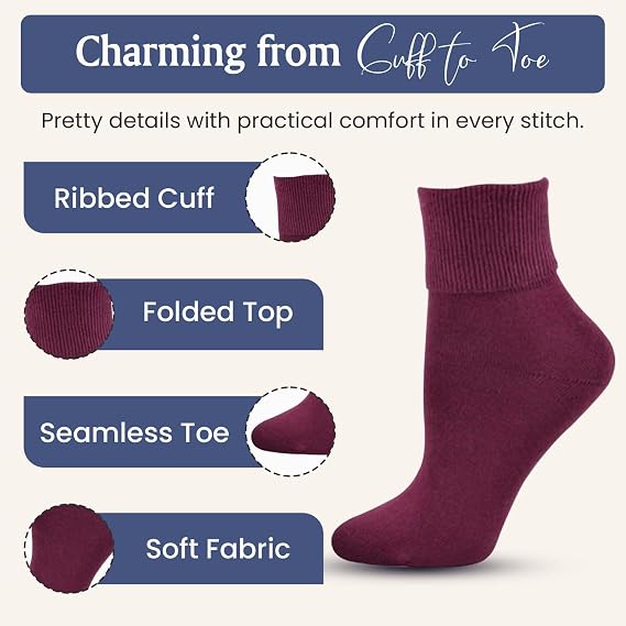 Women's Organic Cotton Slouch Socks Breathable Knee High Socks for Boots & Everyday Wear Comfortable Long Cotton Socks