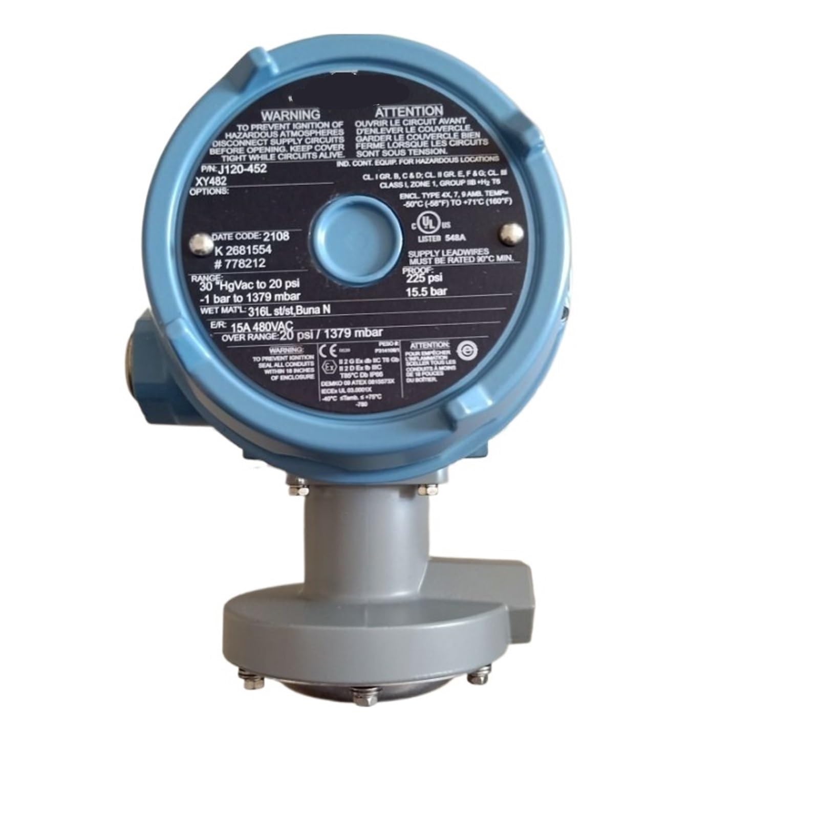KSZHZYMGX Pressure Switch, Differential Pressure Switch J120-452