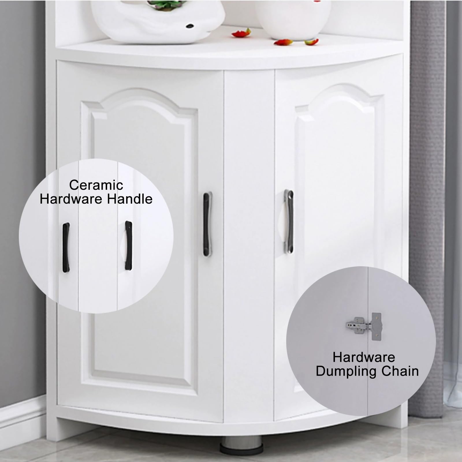 AIIKTOTA Mobiletto Da Bagno A Pavimento - Organizzatore Salvaspazio Con 5 Ripiani - Foto 2