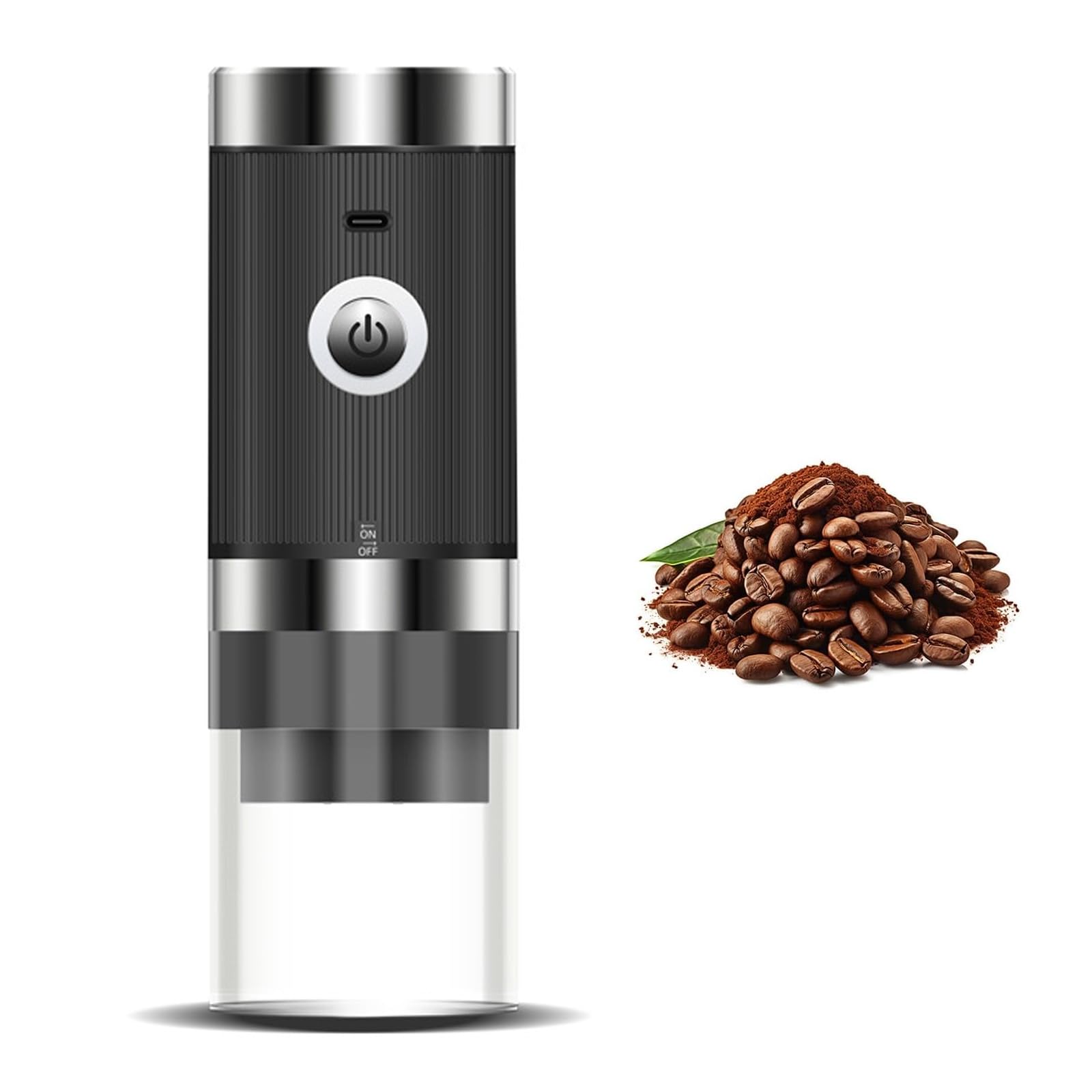 Rechargeable Coffee Bean Grinder, Cordless Portable Burr Coffee Grinder, with 5 Gears Adjustable Settings & 1200mah Battery Capacity, Easy To Clean & Portable for Home, In The Office, Hiking