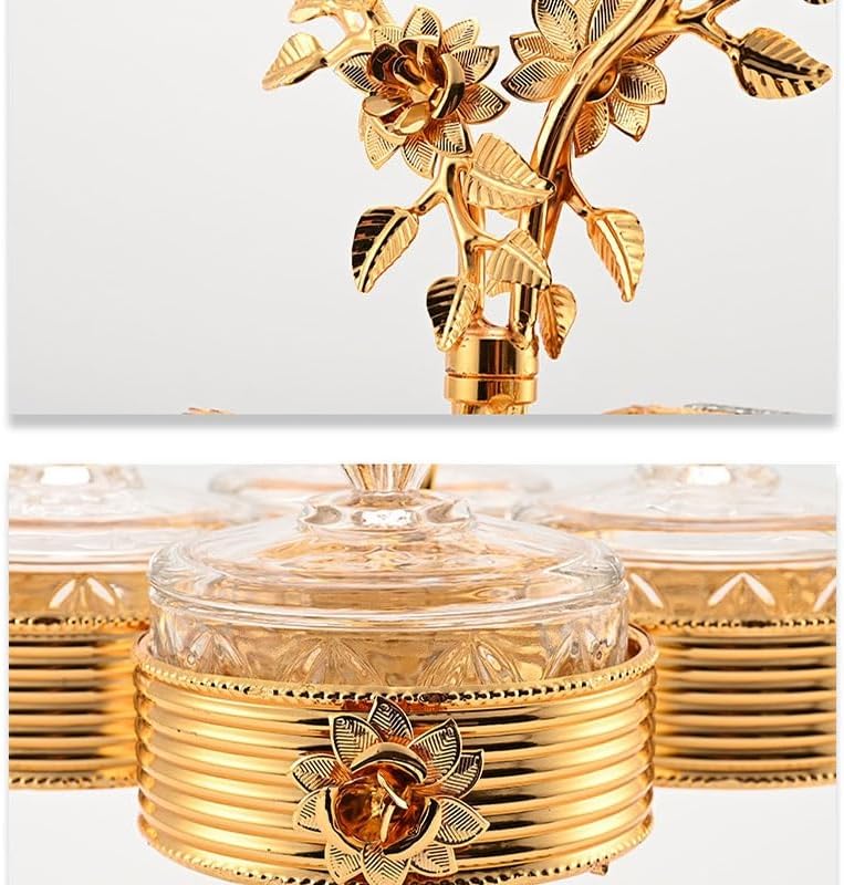 Ironwork Acrylic Dried Fruit Box Golden Pattern Four-panel Storage