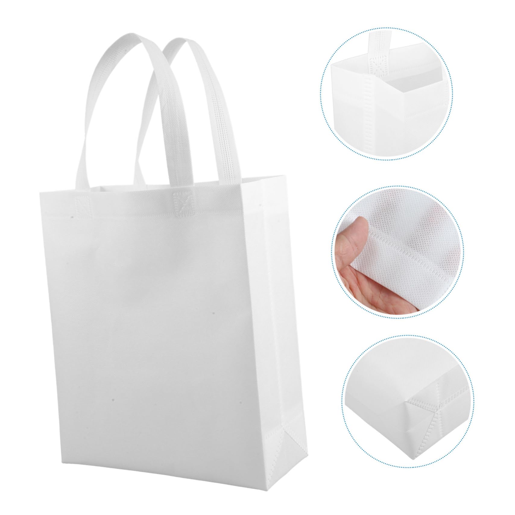Bolsas de 30 Unidades Reutilizables en Color Claro de Tela No Tejida y Fáciles de Almacenar 30 Ligeras Paquete Económico para Compras y Regalos