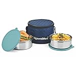 SignoraWare Big Meal Stainless Steel Container Set | Airtight & Leakproof | Durable & Rust-Free | Ideal for Office, School, Home & Outdoor Use (800ml+800ml | Set of 2 | EBlue)