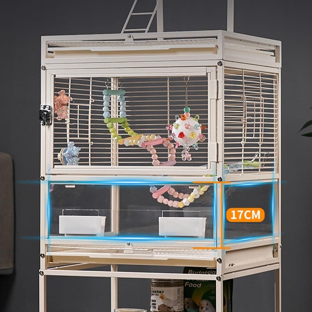 Jaula para pájaros, Jaula para Loros, Jaula Grande para Loros, casa Ampliable, apilable, Villa, Capacidad para Mantener pájaros, Jaula de Viaje para pájaros