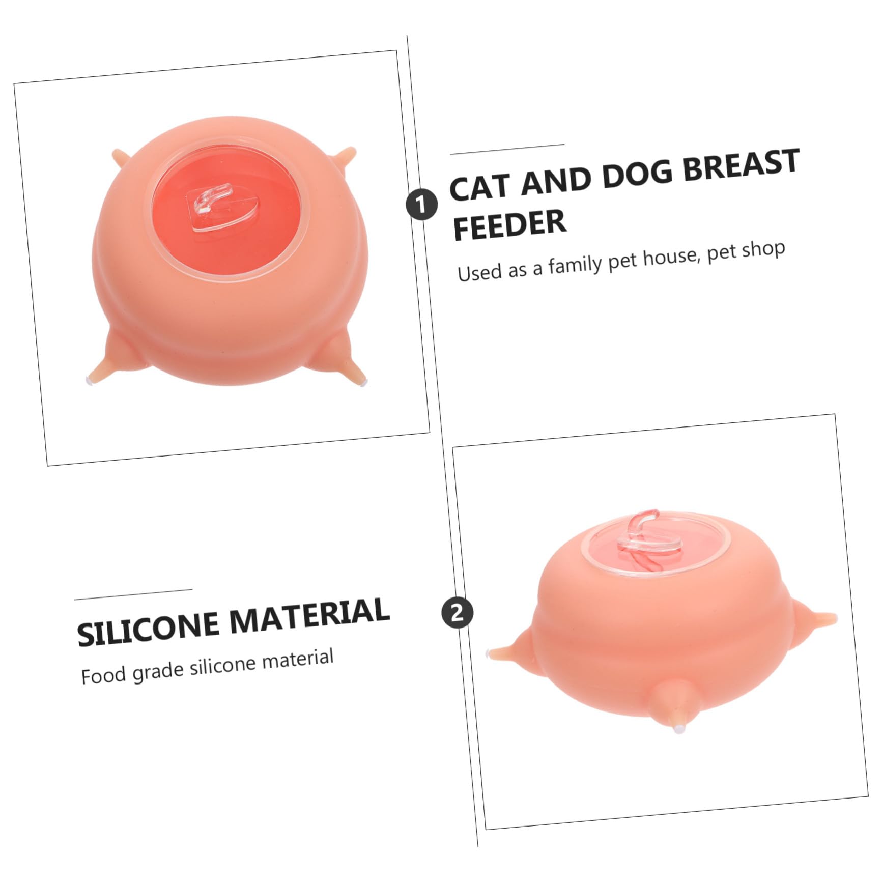BESTonZON Biberon per Animali Domestici in Silicone Rosa, Leggero e Facile