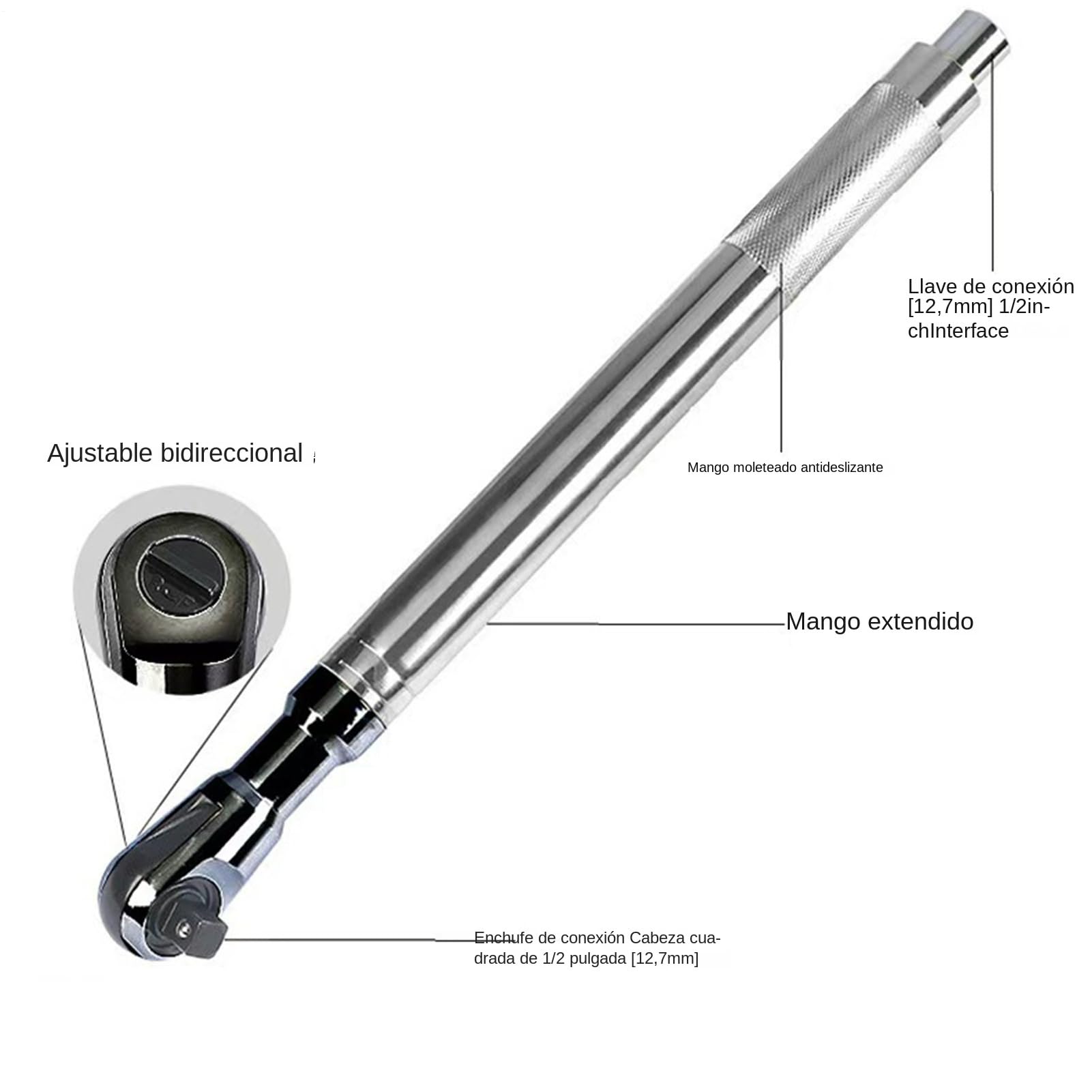 Llave Extensión Offset,Herramienta Alargadora - Llave de Carraca,Para Mantenimiento Mecánico Instalación Equipos Automoción Construcción Reparación Hogar Fontanería