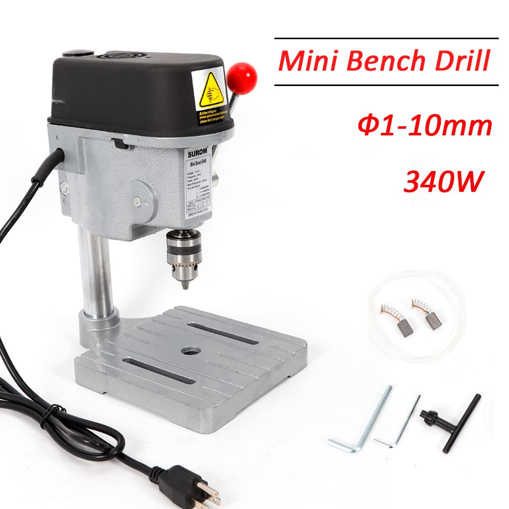 Portable Mini Bench Drill Press 3-Speed Benchtop Drill Press, DIY Craft Drilling Repair Tool Expanding Drilling Machine 1-10mm