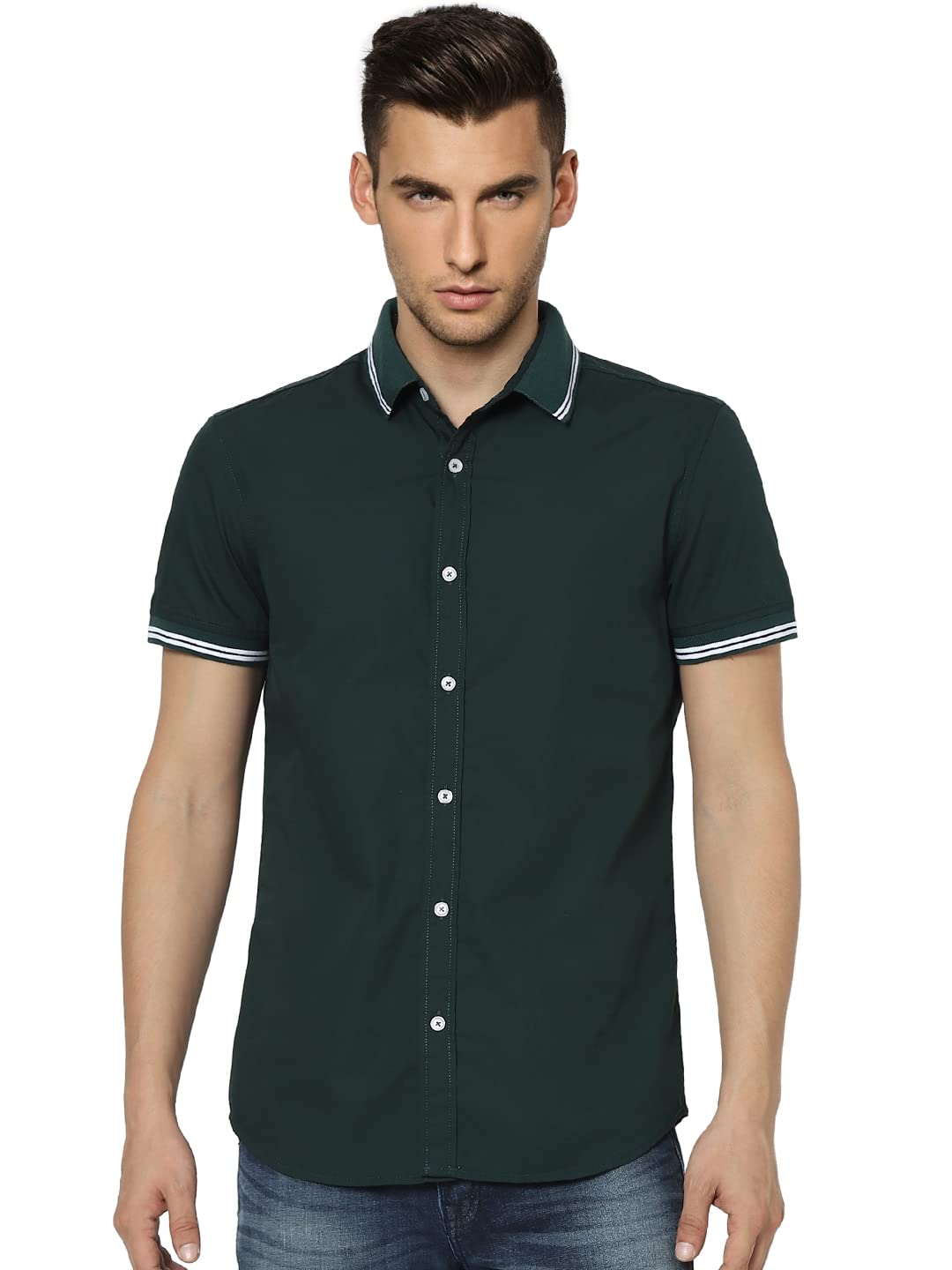 JACK & JONESMen Cotton Slim Fit Opaque Casual Shirt