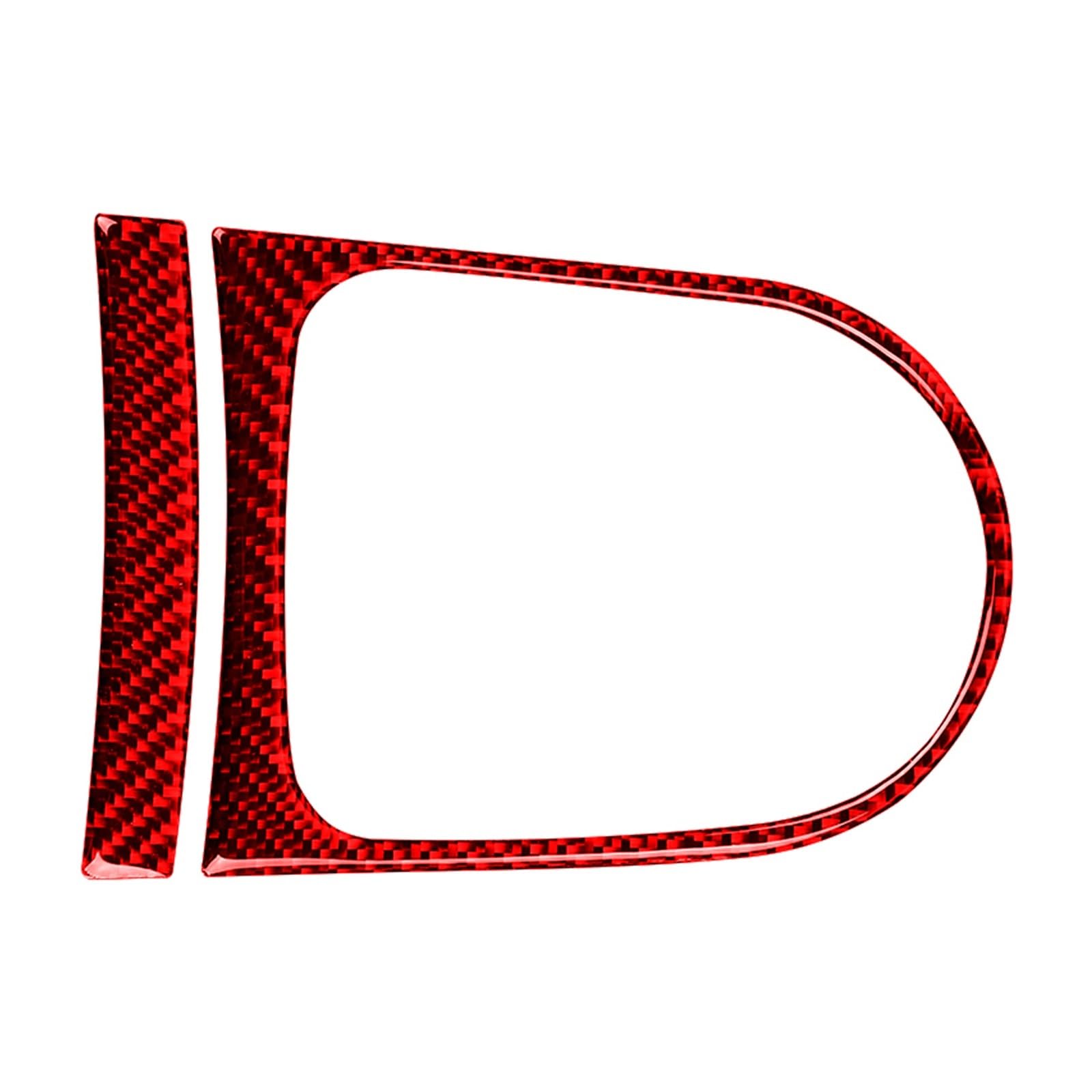 THXZINGLWG Compatible for Mustang GT 2015-2021 Accessories Carbon Fiber Interior Car Gear Shift Box Panel Cover Trim Frame Decorative Kit Sticker(Style B(Red),RHD)