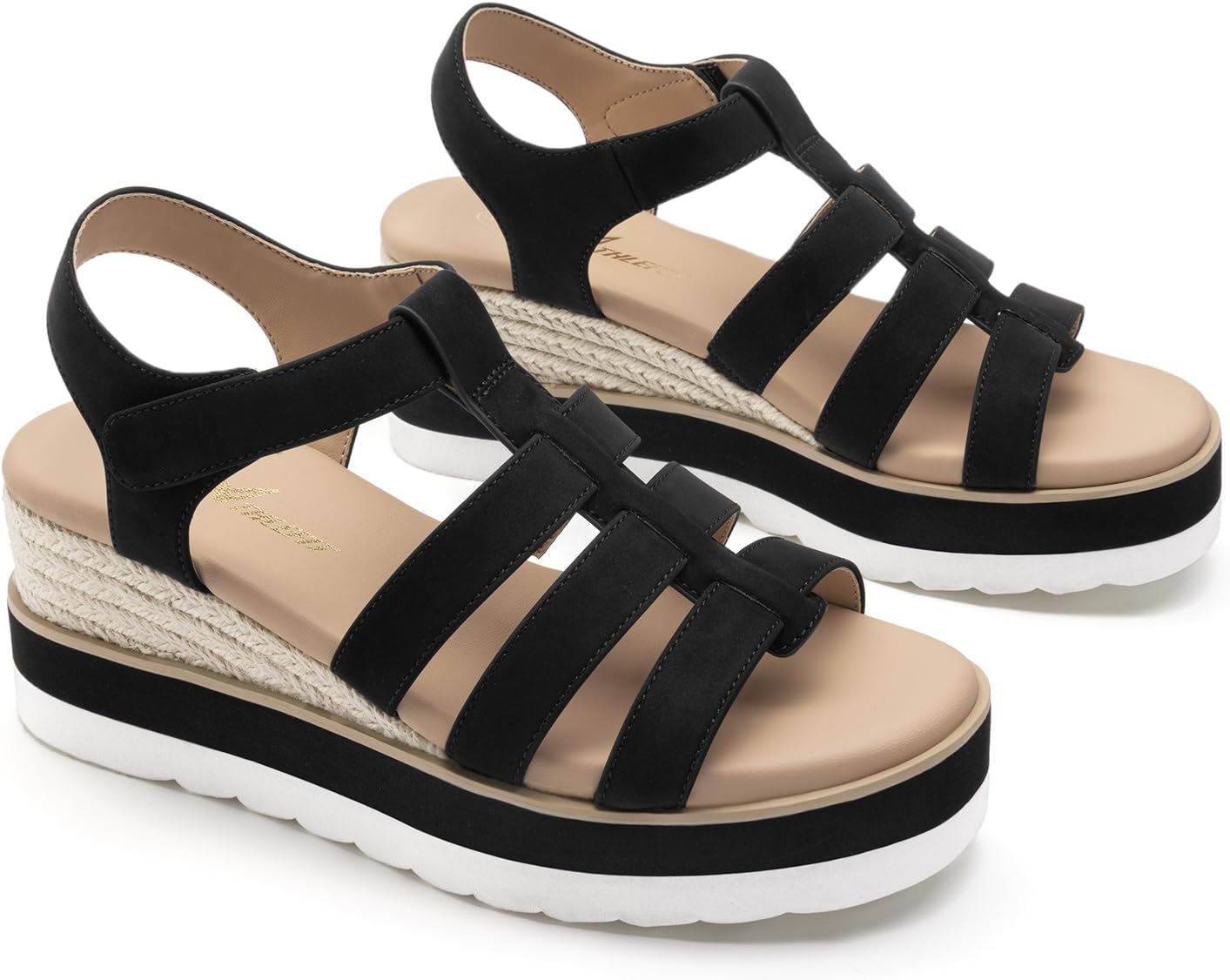 Athlefit Espadrille Low Wedge Sandals for Women Comfortable Casual Open Toe Platform Sandals for Summer Beach Vacation - Image 6