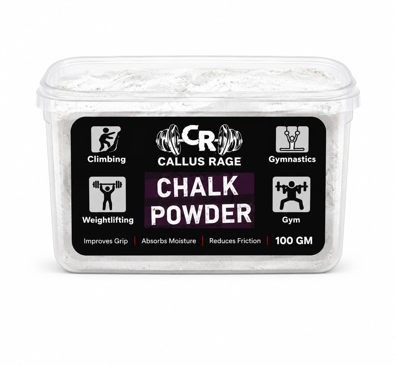 Callus Rage | Chalk Powder – 100% Magnesium Carbonate Gym Chalk for Grip Enhancement in Weightlifting, Climbing, Gymnastics, and Crossfit-image-6