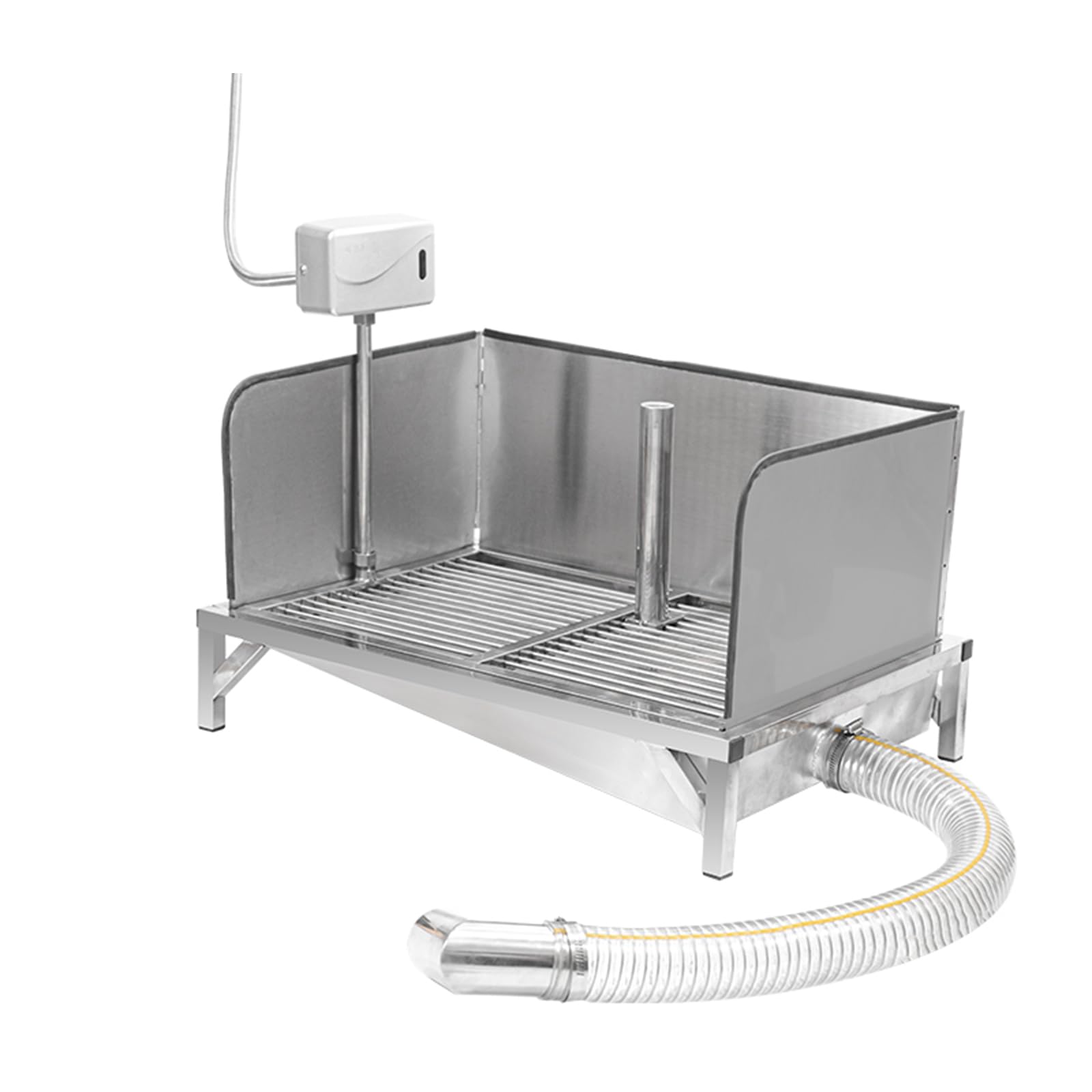 Automatic Flushing Dog Toilet Stainless Steel Pet Toilet Dog Potty Training Tray W Urinal Column Indoor Outdoor Dog