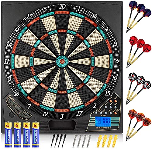 Meicent Electronic Dart Board Soft Tip Dartboard Set LCD Display with 12 Darts 100 Tips 8 Players 18 Games 159 Options