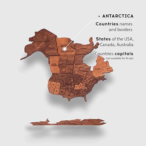 Miniatura 4 de Enjoy The Wood Mapa del mundo de madera 3D, arte de pared, decoración de pared de madera grande, idea de regalo de inauguración de la casa, idea de