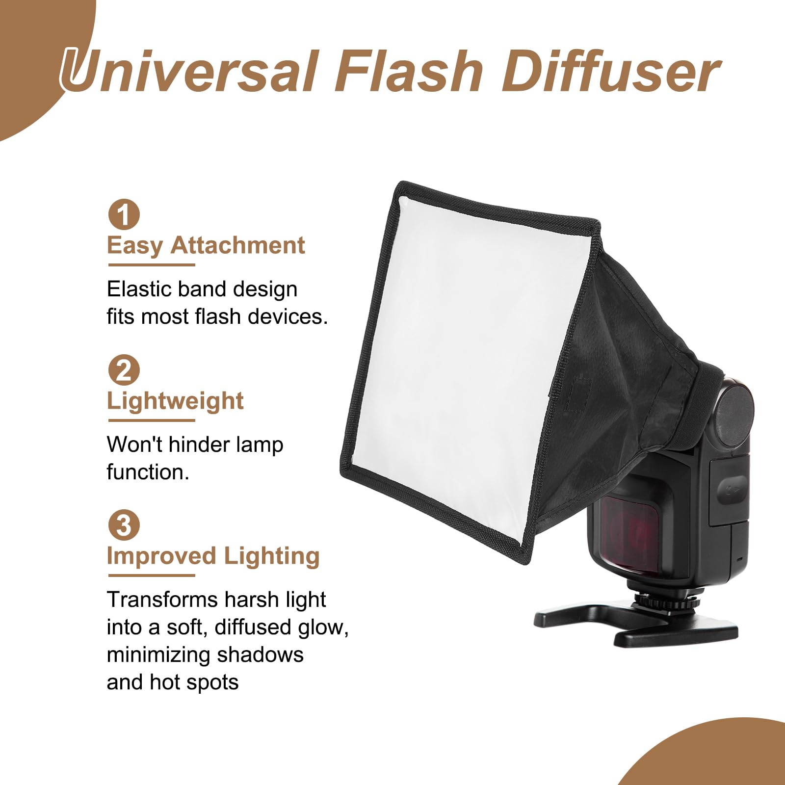 PATIKIL 7.5" x 9" Diffusore Di Luce Flash SoftBox, 2Pz Diffusore Universale Pieghevole Con Custodia Per SB-5000 SB-700 SB-300 SB-900 SB-910 SB-600 SB-4, Nero