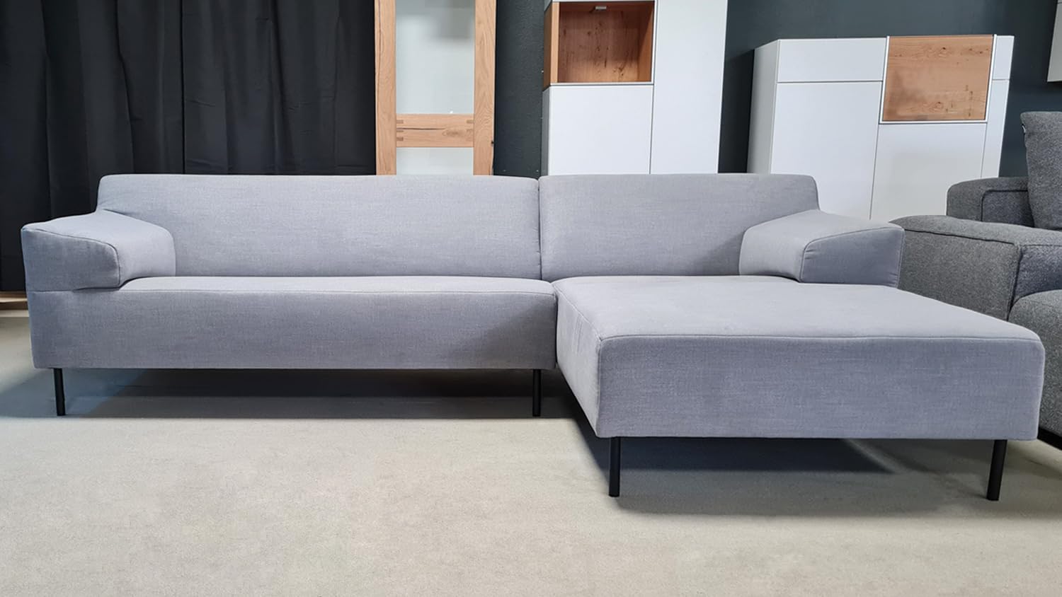 Ecksofa Rolf Benz Freistil 180 Ottomane rechts Stoff grau 260 cm
