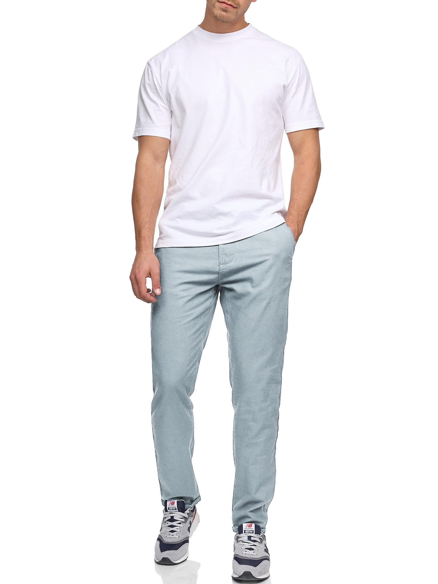 Indicode Herren Haverfield leichte Stoffhose aus Leinen und Baumwolle | Moderne Stoffhose aus atmungsaktivem Leinen-Baumwoll-Mix, Chinohose, Sommerhose, Freizeithose für Männer