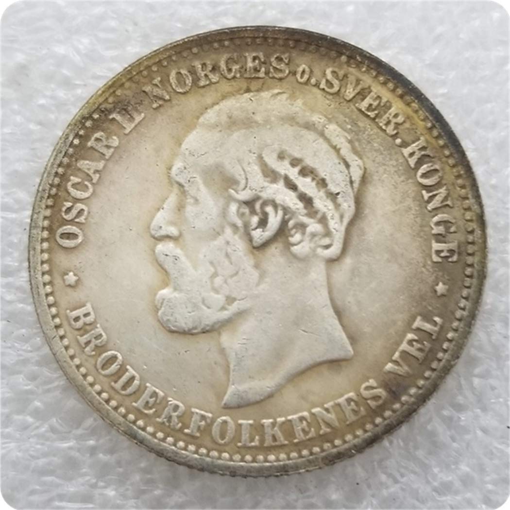 Amazon.com: MOMOKY Copy 1878-1902 皇冠與獅子礦石2 KRONE 挪威硬幣-挪威古董硬幣紀念幣複製品探索系列1888  : 藝術古董收藏