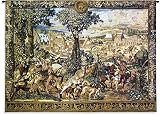 Hunting Parties of Archduke Maximilian | Woven Tapestry Wall Art Hanging | Intricate Renaissance Royal Hunting Scene | 100% Cotton USA Size 53x40