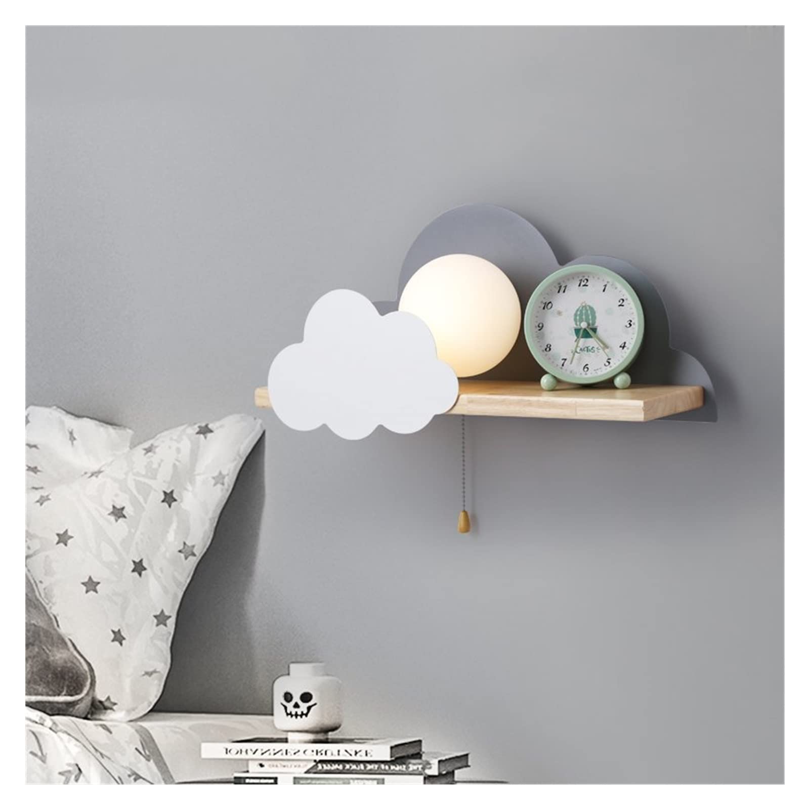 VDOQTLJT Wall lamp LED Lamps Beside Bedroom Light Fixtures Room Cloud Lamp Stairs Sconces Dimmable Sconce(3wgrey)