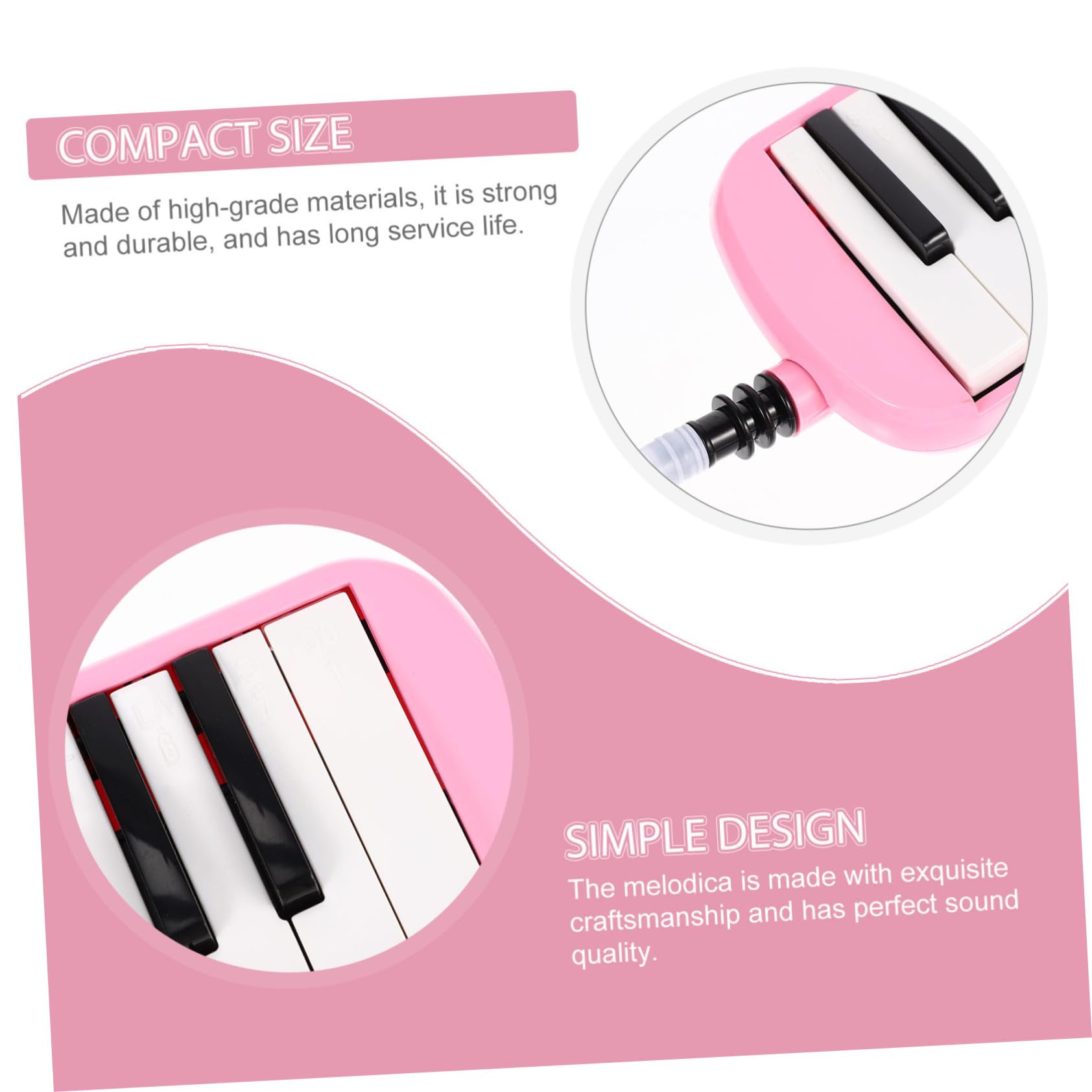 Melodica Rosa 32 Tasti per Principianti e Adulti Bocchini | Abs Plastico e Nailon, Facile da Usare, Qualità Sonora Precisa, per Compleanno e Natale Bambini