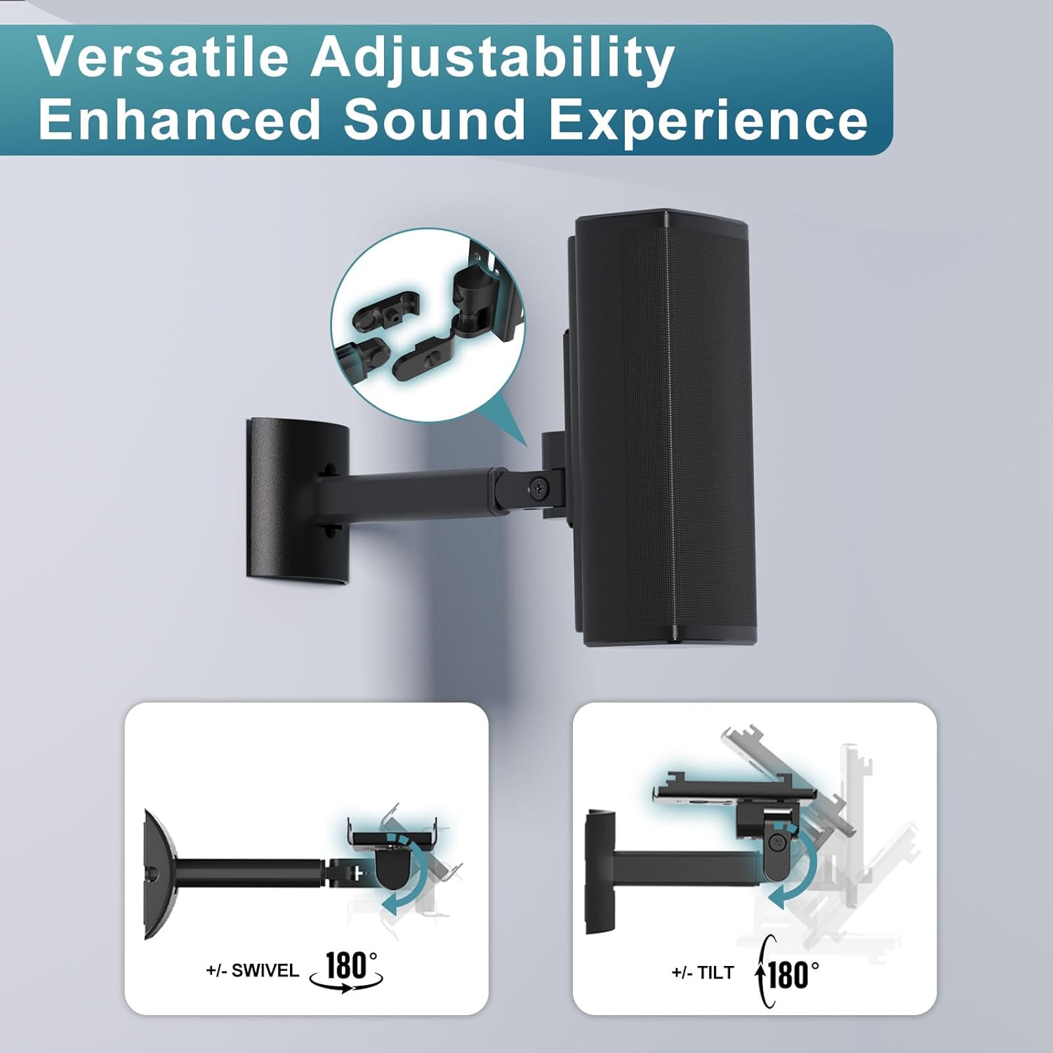 Yimaut 2 Pack Ceiling/Wall Mount Bracket for Bose Cube Speaker, for UB-20, UB20 Series II, WB-50 II, Lifestyle 600, V35, V25, V10, T20, V20, V30, CineMate 520, CM520, Acoustimass Series Black