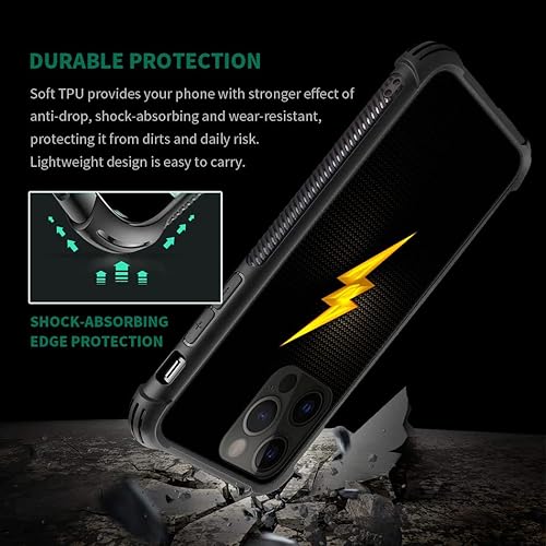 Miniatura 3 de TnXee Funda compatible con iPhone 14 Pro Max, funda de teléfono flash para hombres y mujeres, marco de rosca antideslizante de TPU suave en cuatro