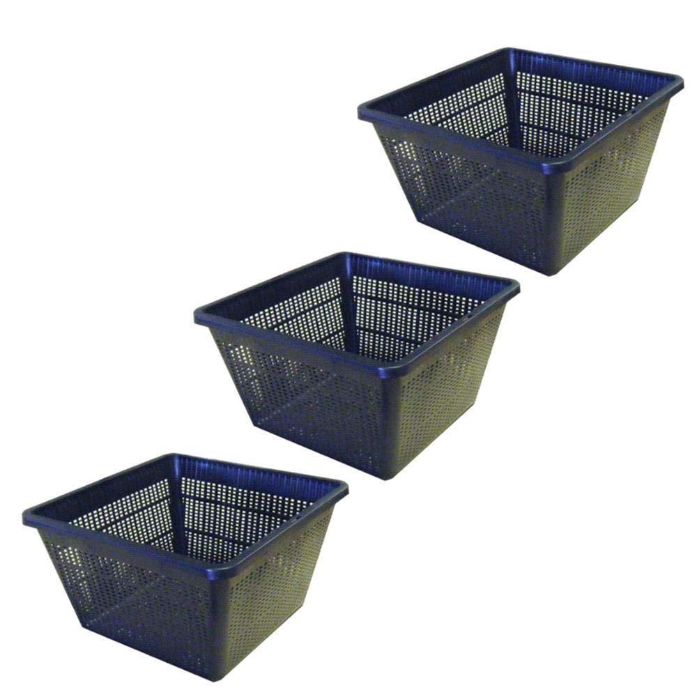 Pisces Black Pond Square Plant Basket 35 X 35 X 26Cm - 3 Pack Of Pond Planting Pot