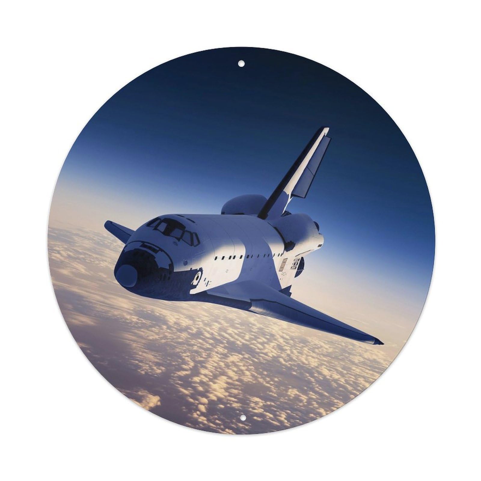 Space Shuttle Earth Orbit Spacecraft Aviation Metal Tin Sign