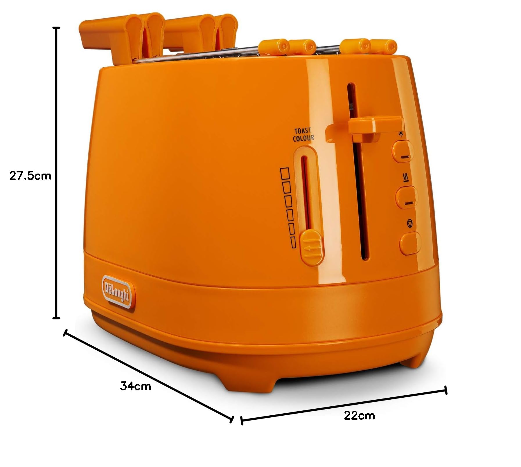 De Longhi CTLAP2203 toster ze szczypcami, 550 W. Arancio