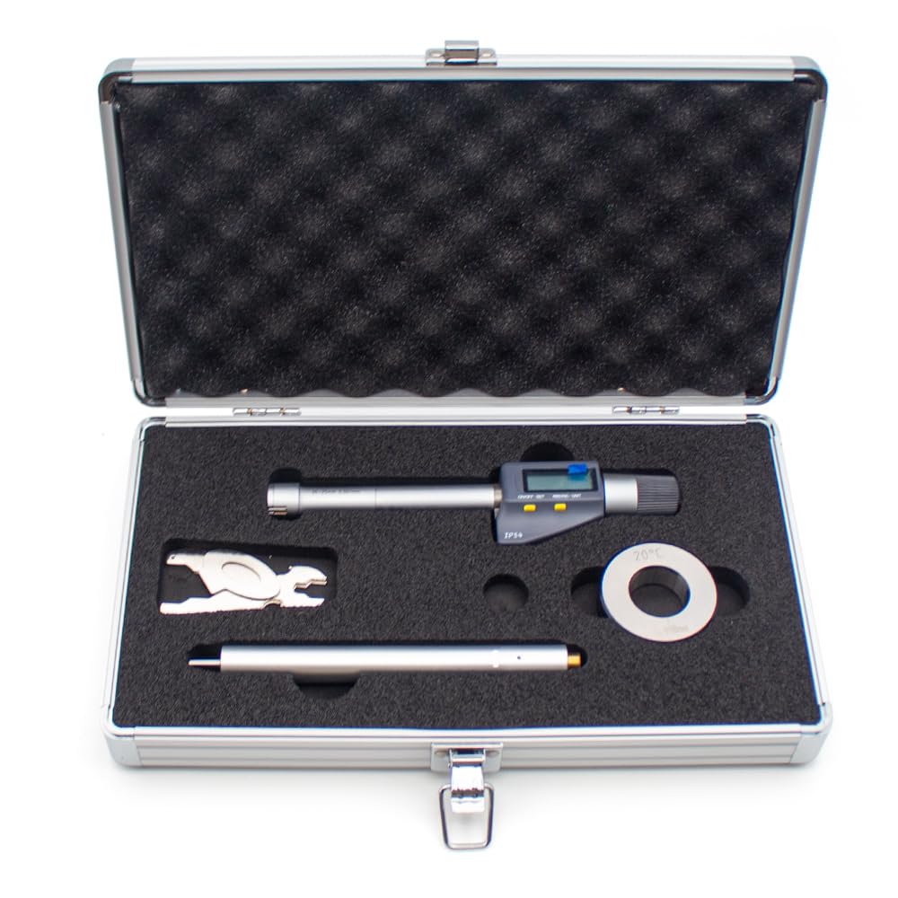 Toplionace Micrómetro Digital de Tres Puntos para Interiores, con Tres Garras, para Medir Orificios Internos, Calibre de Anillo Interior de Diámetro Exterior de Alta Precisión (16-20mm)