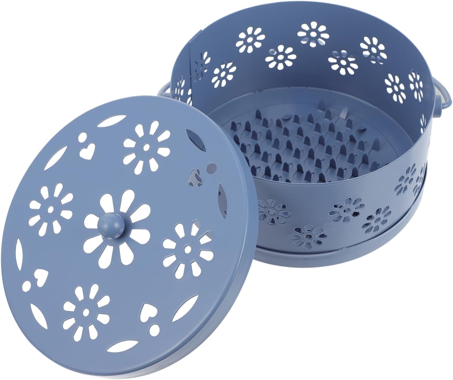 Levemolo 1pc Incense Burner Coil Tray Hollow Coil Furnace Incense Burner Tray Hollow Aromatherapy Furnace Incense Tray Incense Furnace Incense Holder Iron Aromatherapy Furnace Blue