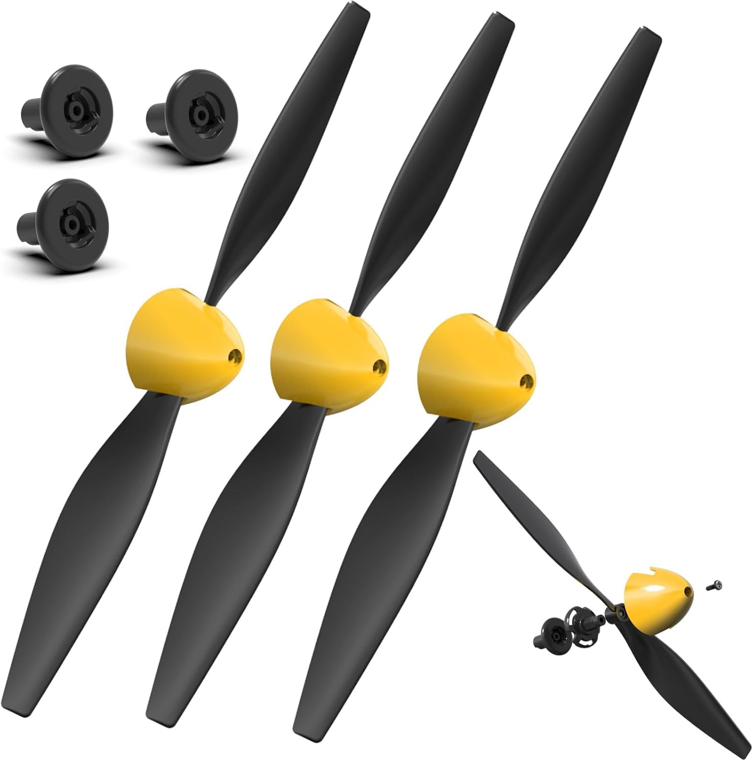 volantexrc RC Plane Propellers, 3-Piece Set with Propeller Protectors and Adapters for RC Airplane 76105V2B