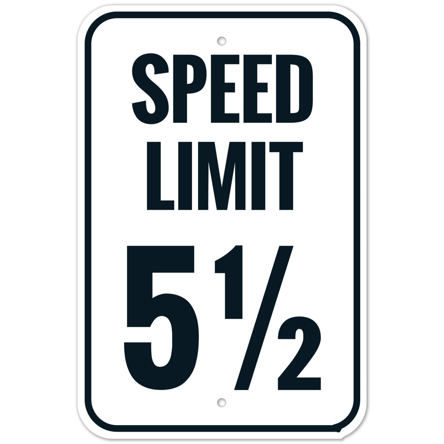 Speed Limit 5.5 MPH Traffic Sign, Metal Tin Sign 12 x 8 Inch, Road & Lot Speed Warning