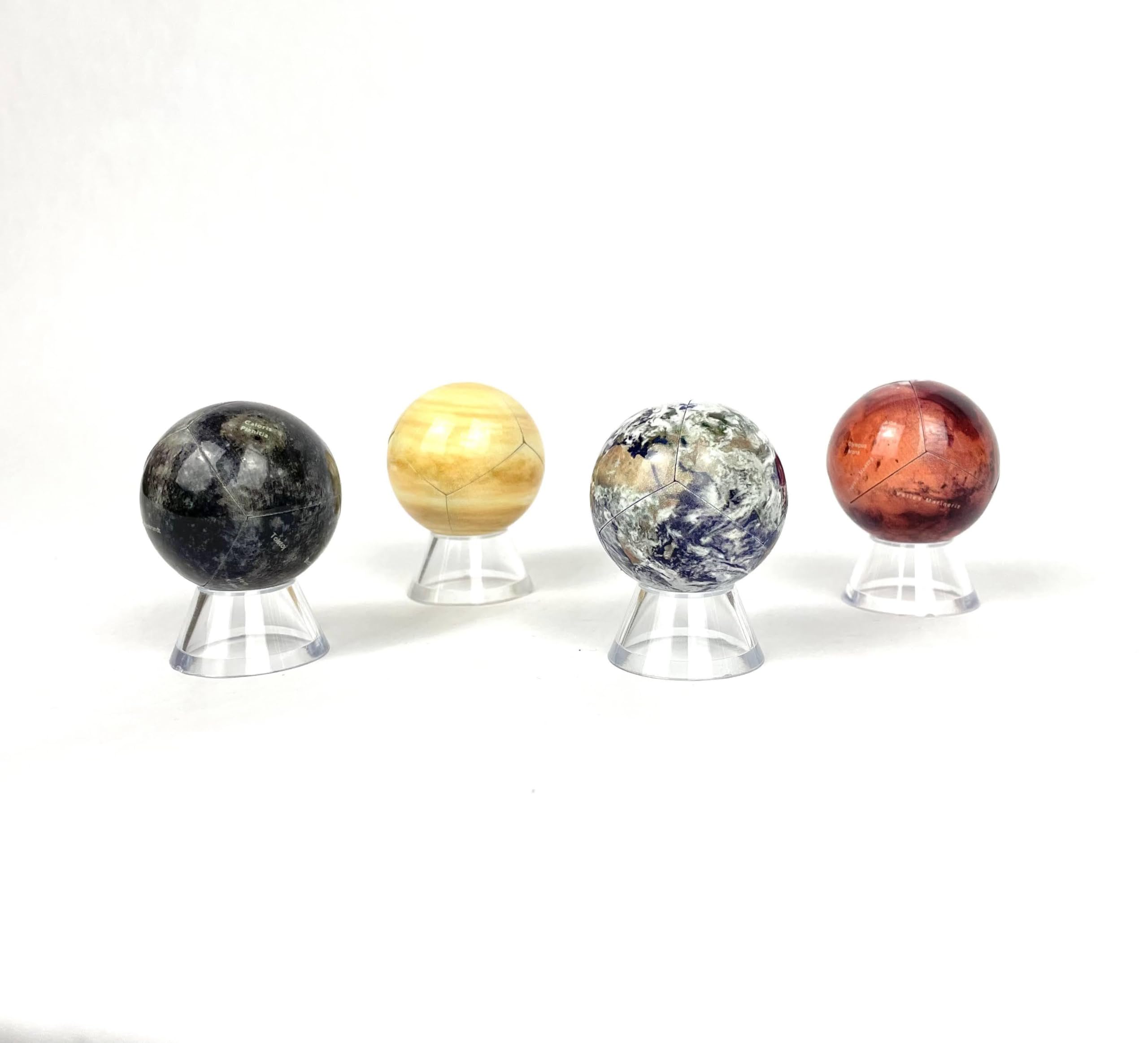 Snapspheres Inner Planets Set - Mercury, Venus, Earth, Mars (Collection of 4) mini-Globes 1.58