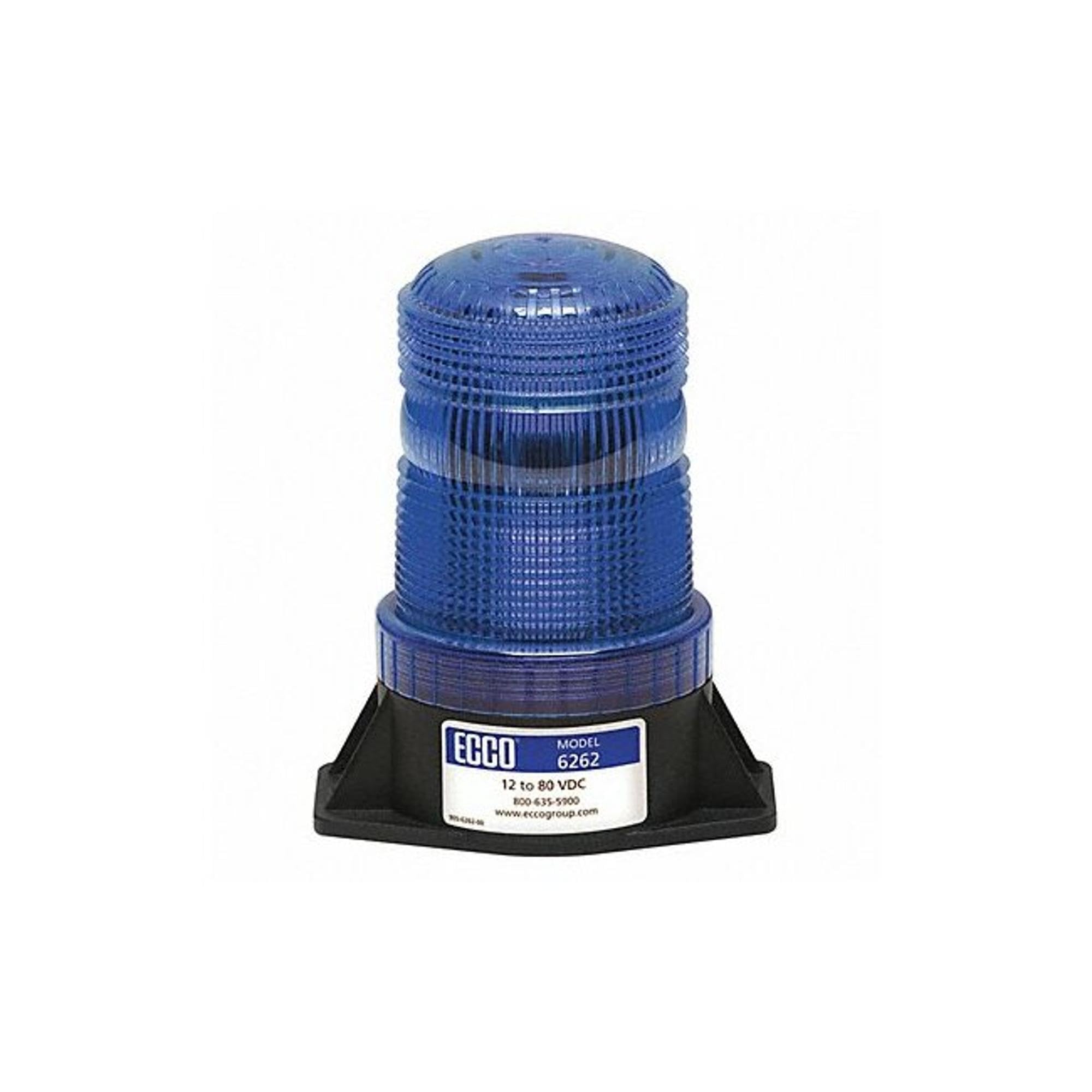 ECCO (6262B) LED Beacon: Medium profile, 12-80VDC, pulse8 flash, blue