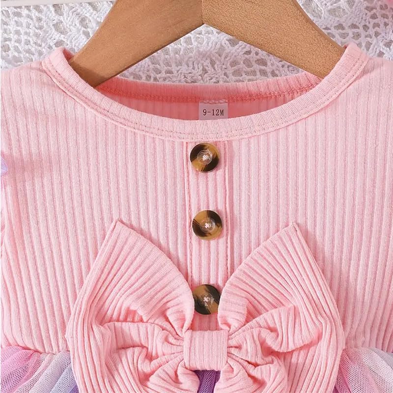 Image of Niren Enterprise Broadbill Full Sleeve net and Modal Fabric Baby Girl Frock