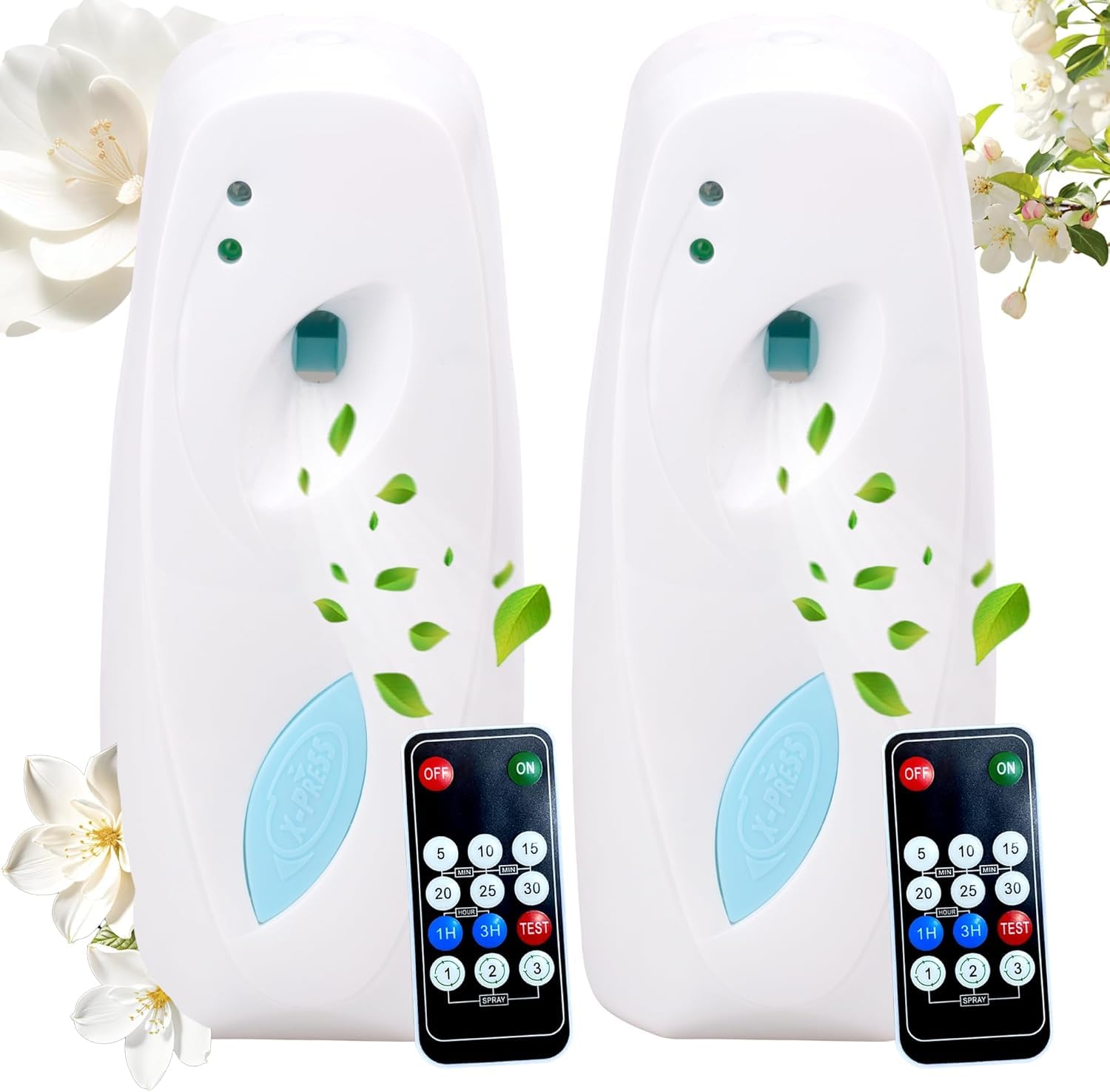 2 dispensadores automáticos de ambientador montado en la pared/dispensador de fragancia independiente para baño, hogar, oficina, hotel, baño, comercial
