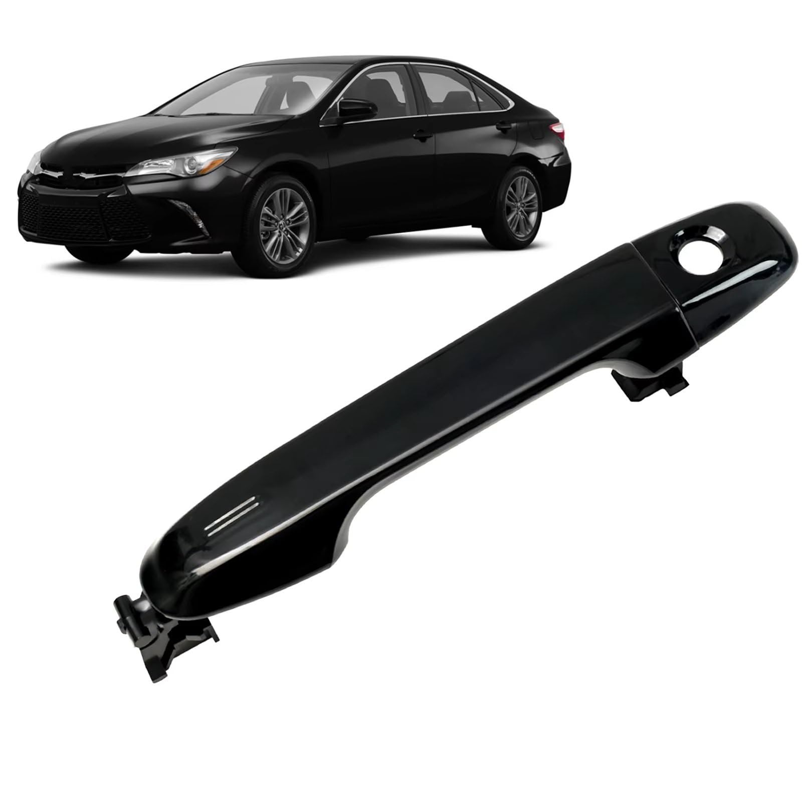 Iukmr Black For Toyota For Camry 2012-2017 Replaces 6921106090 6921706370C0 Car Front Left Driver Side Exterior Door Handle Car Outer Door Handle(Black)