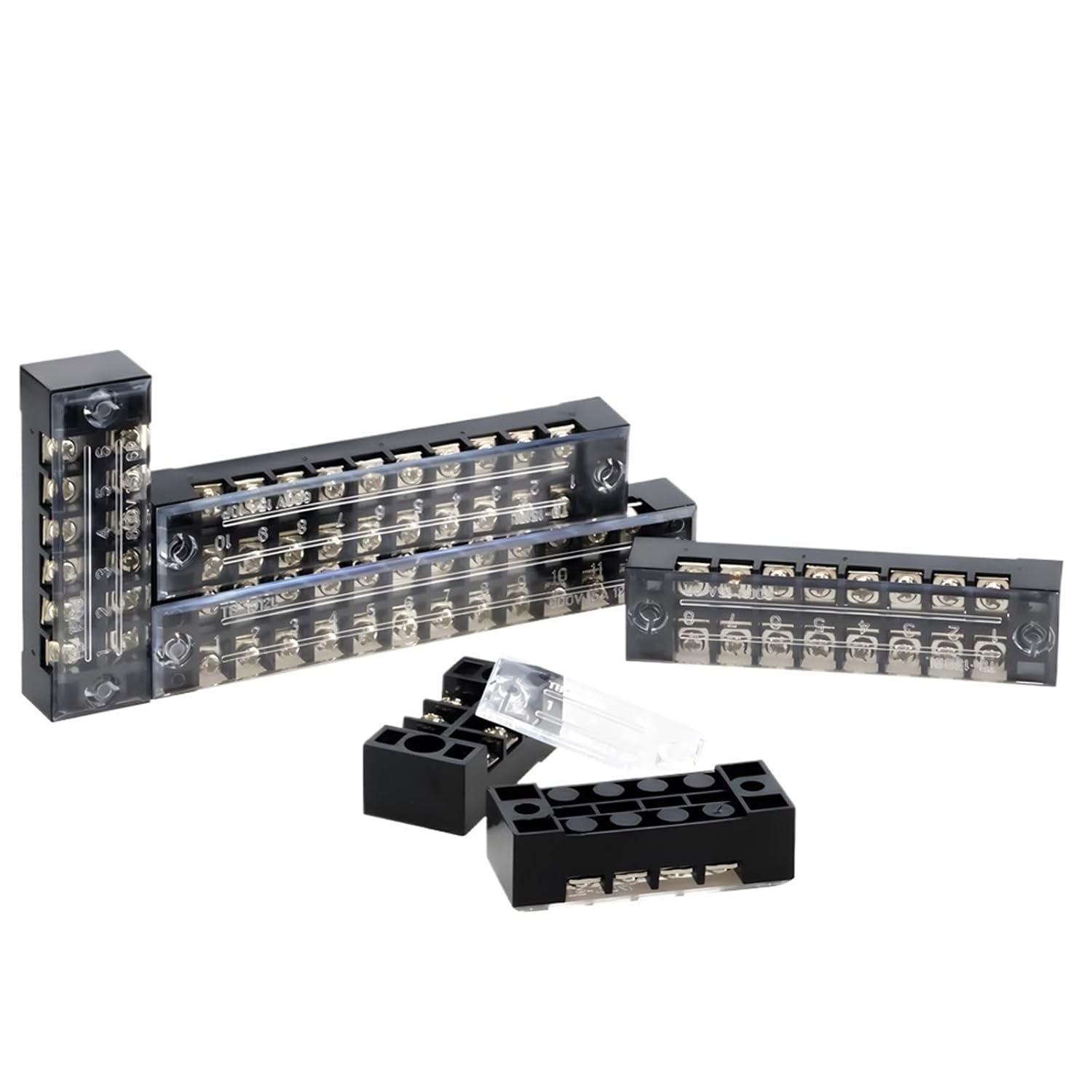 10 Piece TB15 Barrier Screw Terminal Blocks 600V 15A | TB Series Wire Connector 3/4/6/8/10/12 Positions Brass Connector Barrier(TB1506)