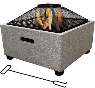 Large Retro Fire Pit Gray Cast Iron Brazier Heater Multifunctional Camping Bowl BBQ for Backyard,Camping,Picnic,Bonfire,Garden