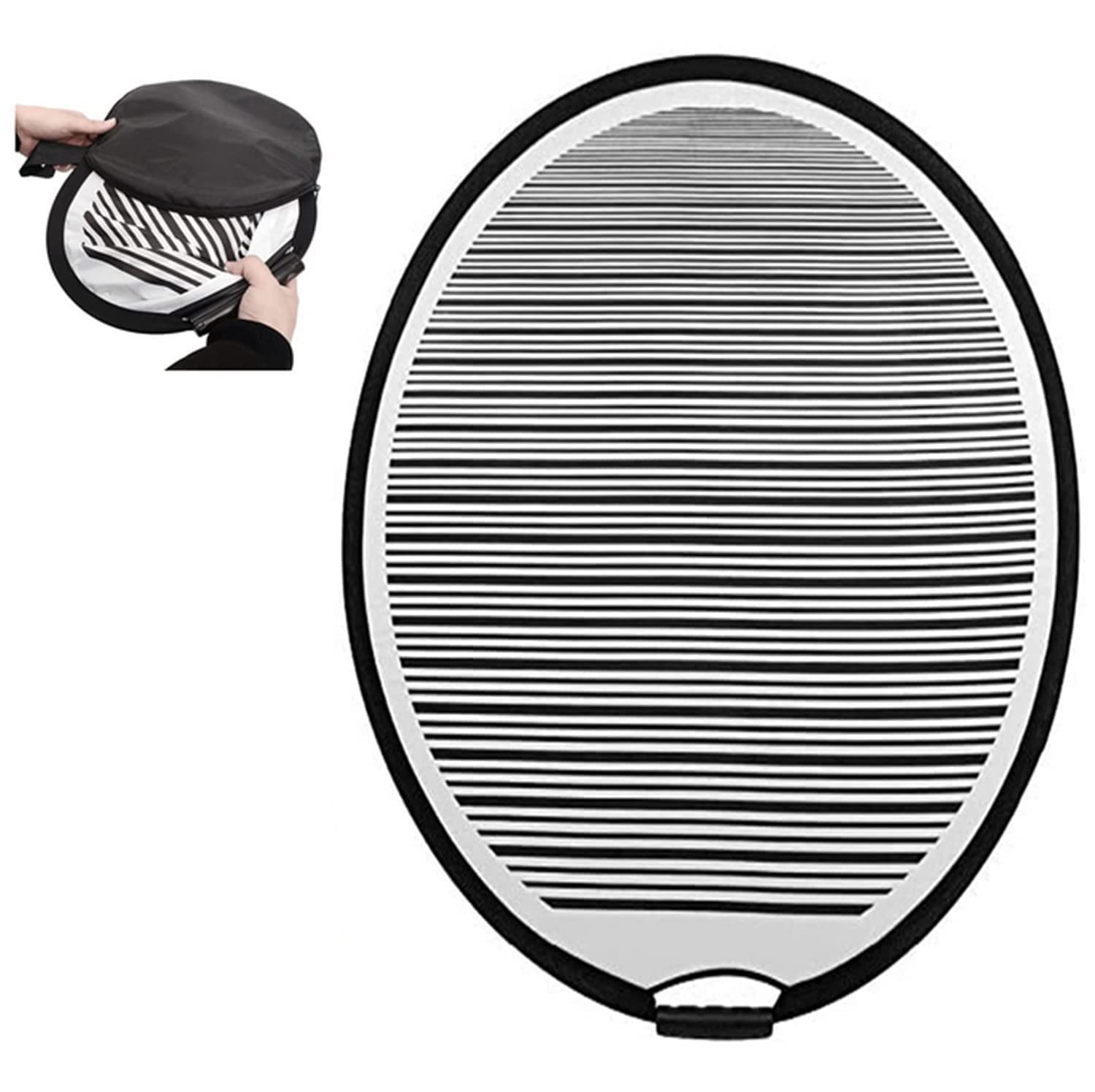 SKEIDO 1 Pack 80cm Circular Striped Flexible Foldable PDR Lined Light Reflector Board Round Dent Panel Portable Designed for Car