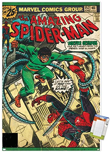 Trends International Marvel Comics Spider-Man - Amazing Spider-Man #157 Wall Poster, 22.4L x 14.7W, Premium Poster & Mount Bundle