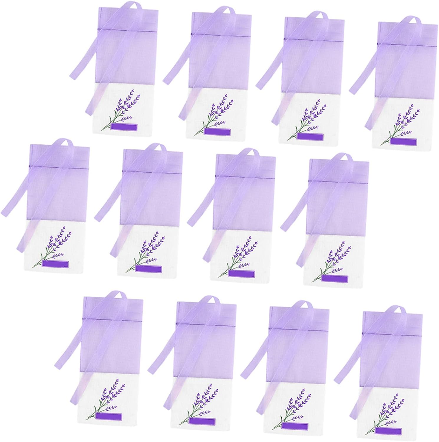 Lavender Scented Sachets Fragrance Bags 15pcs Light Purple Linen Dried Lavender Sachet Bags for Closet and Home Decoration