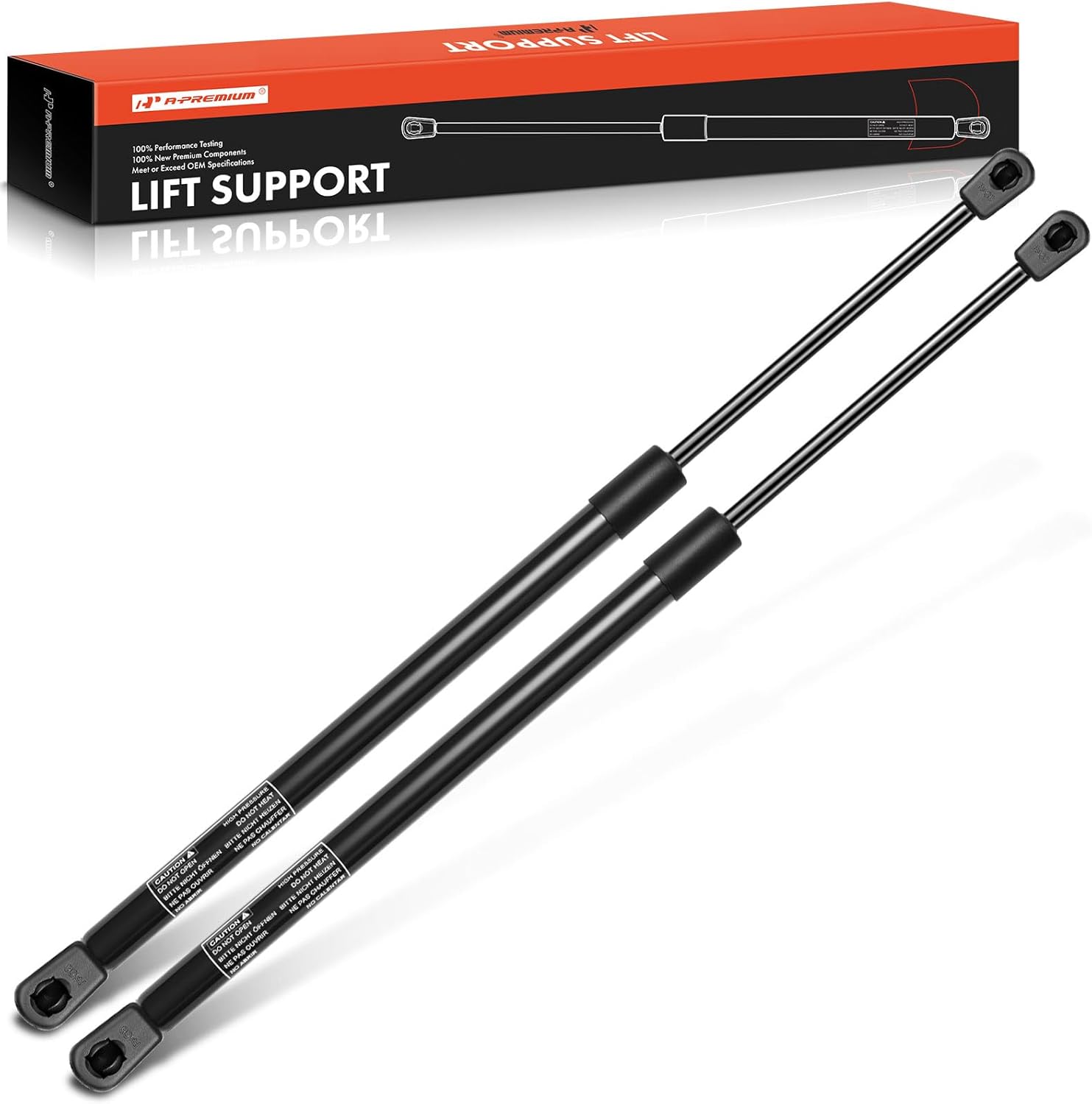 A-Premium Rear Window Glass Lift Supports Shock Struts Compatible with Chevy, GMC & Cadillac Models - C1500 C2500 K1500 Suburban Yukon 1992-1999 Blazer 1994 Escalade 1999, W/O Rear Defroster (2PC Set)