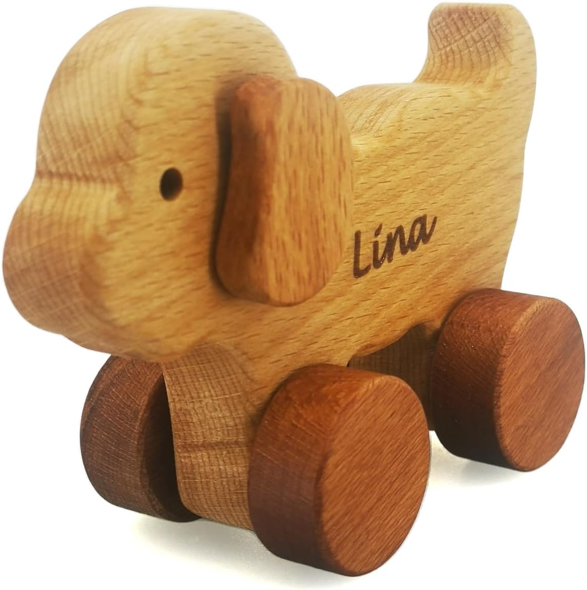 Wooden Toy Puppy Car - Personalised Toys Baby Push Car - Wooden Dog Toys - Wood Toy Dog On Wheels for Infant Boys - Pull Puppy Toy for Toddler - Push Car for Baby - Handmade Infant Toys Dog