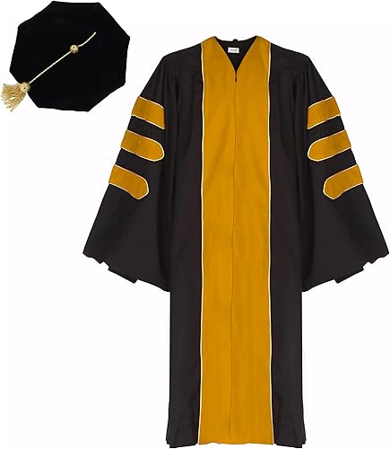 Ariro Vestido de graduación doctoral unisex y paquete de 8 lados para profesores y doctorados