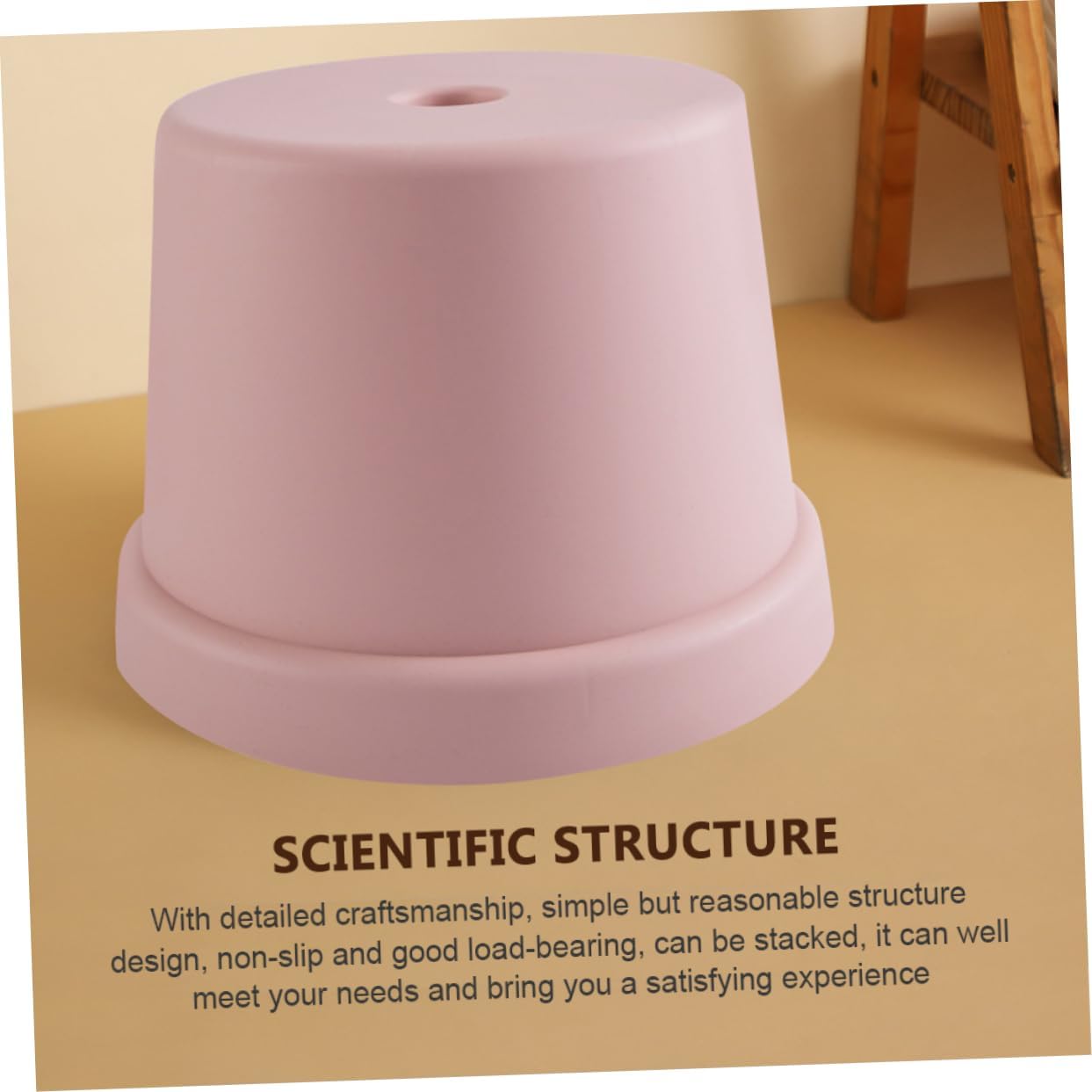 Slip Plastic Stool Small Footstool Lightweight Non Slip Shoe Changing Seat for Portable Nordic Style Pink Large