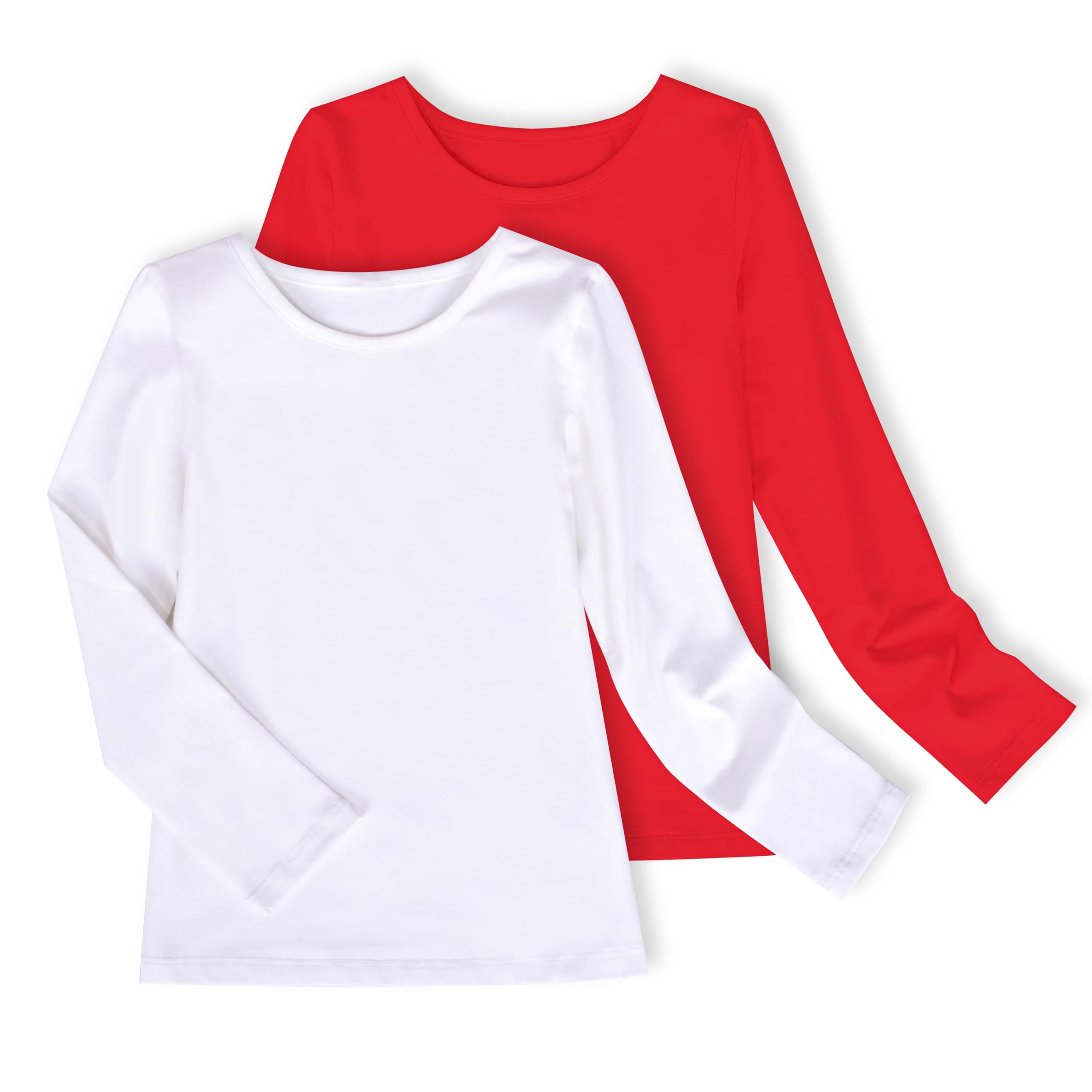 Sunny Fashion 2 Pack Girls Top Tee Shirt Base Layer Comfort Cotton Soft