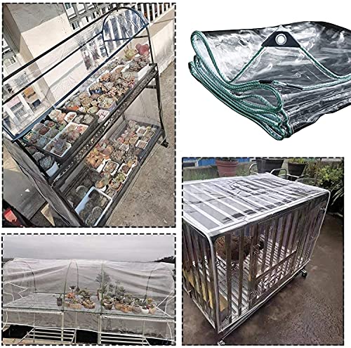 Bâche imperméable très résistante avec bâche en plastique transparent renforcée, résistante aux UV, à la poussière, à la pluie, extra épaisse pour la protection extérieure et la résistance aux